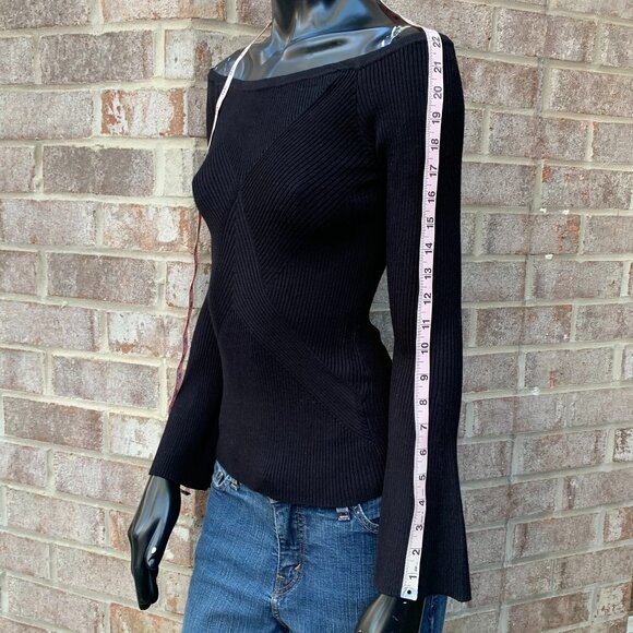 Guess Off the Shoulder Caylee Ribbed Pull Over Sweater Sz S NWT - Picture 8 of 14
